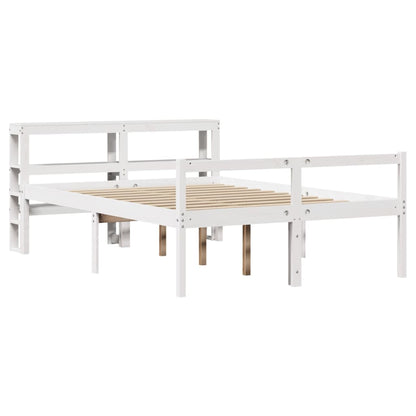 vidaXL Senior Bed with Headboard without Mattress White 140x200 cm