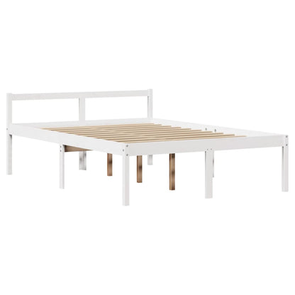 vidaXL Senior Bed with Headboard without Mattress White 140x200 cm