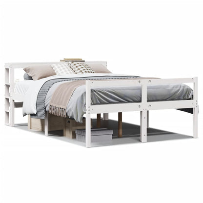 vidaXL Senior Bed with Headboard without Mattress White 150x200 cm