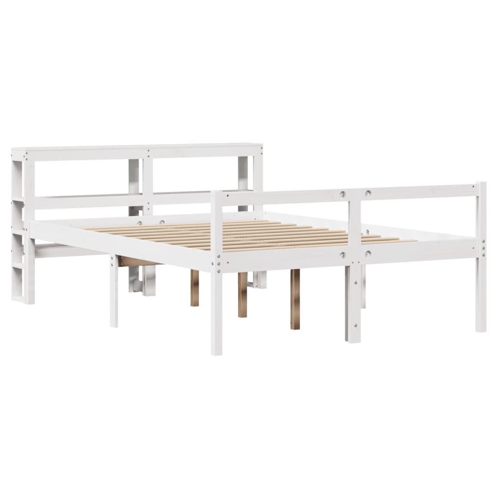 vidaXL Senior Bed with Headboard without Mattress White 150x200 cm