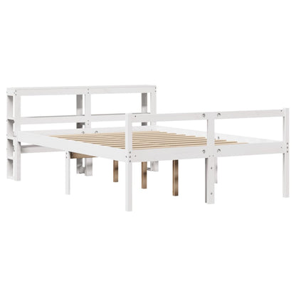 vidaXL Senior Bed with Headboard without Mattress White 150x200 cm