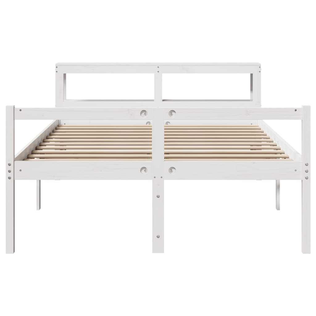 vidaXL Senior Bed with Headboard without Mattress White 150x200 cm