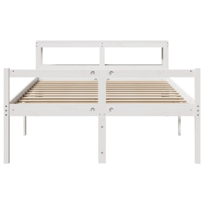 vidaXL Senior Bed with Headboard without Mattress White 150x200 cm