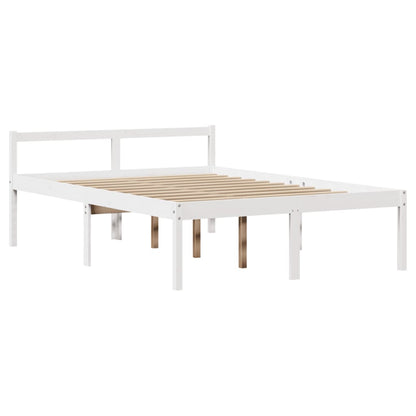 vidaXL Senior Bed with Headboard without Mattress White 150x200 cm