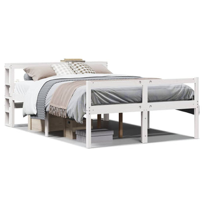 vidaXL Senior Bed with Headboard without Mattress White 160x200 cm