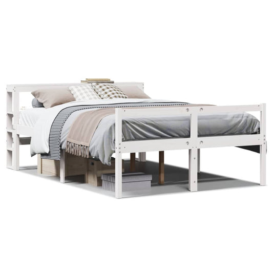 vidaXL Senior Bed with Headboard without Mattress White 160x200 cm