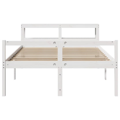 vidaXL Senior Bed with Headboard without Mattress White 160x200 cm