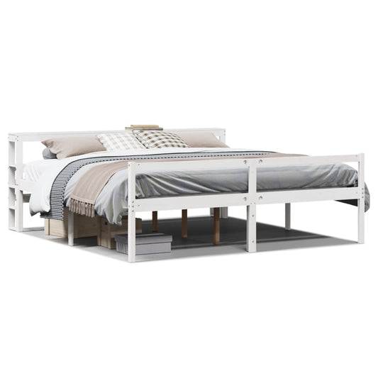 vidaXL Senior Bed with Headboard without Mattress White 180x200 cm