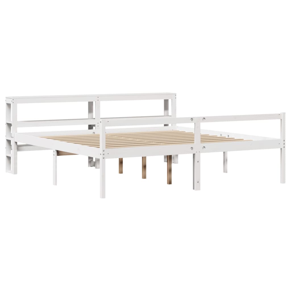 vidaXL Senior Bed with Headboard without Mattress White 180x200 cm