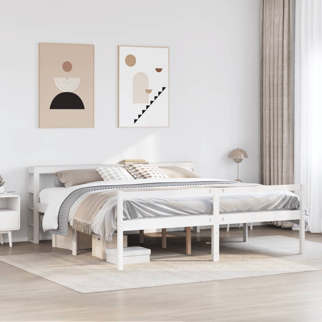 vidaXL Senior Bed with Headboard without Mattress White 180x200 cm