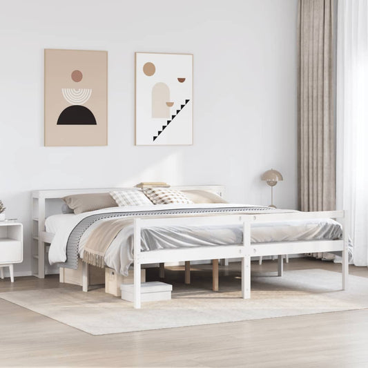 vidaXL Senior Bed with Headboard without Mattress White 180x200 cm