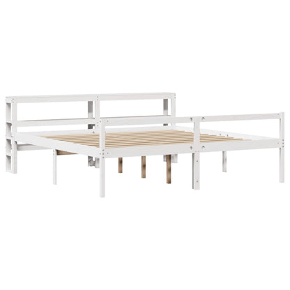 vidaXL Senior Bed with Headboard without Mattress White 200x200 cm