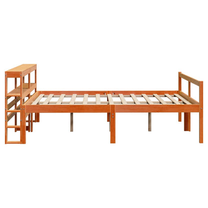 vidaXL Bed Frame with Headboard without Mattress Wax Brown 120x200 cm
