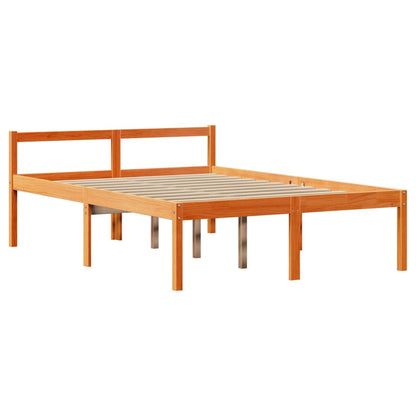 vidaXL Bed Frame with Headboard without Mattress Wax Brown 120x200 cm