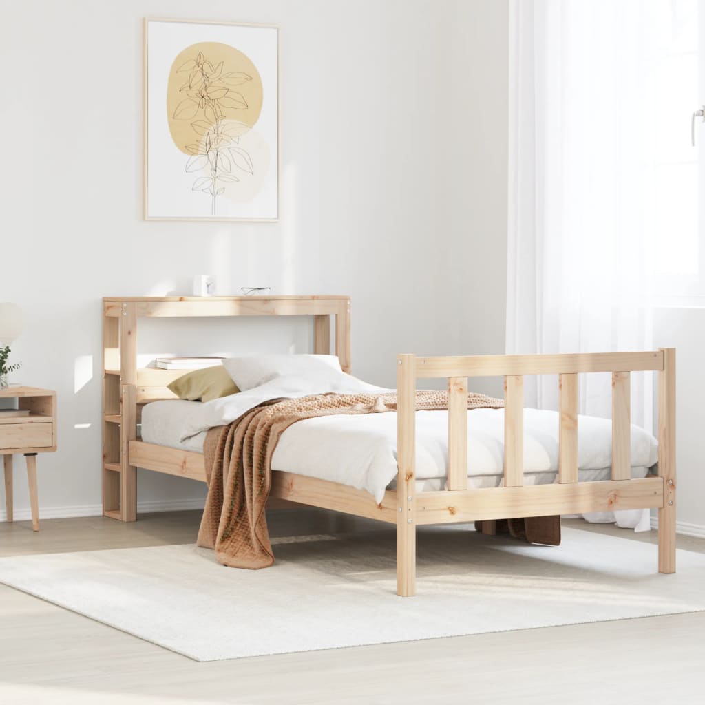 vidaXL Bed Frame without Mattress 90x190 cm Single Solid Wood Pine