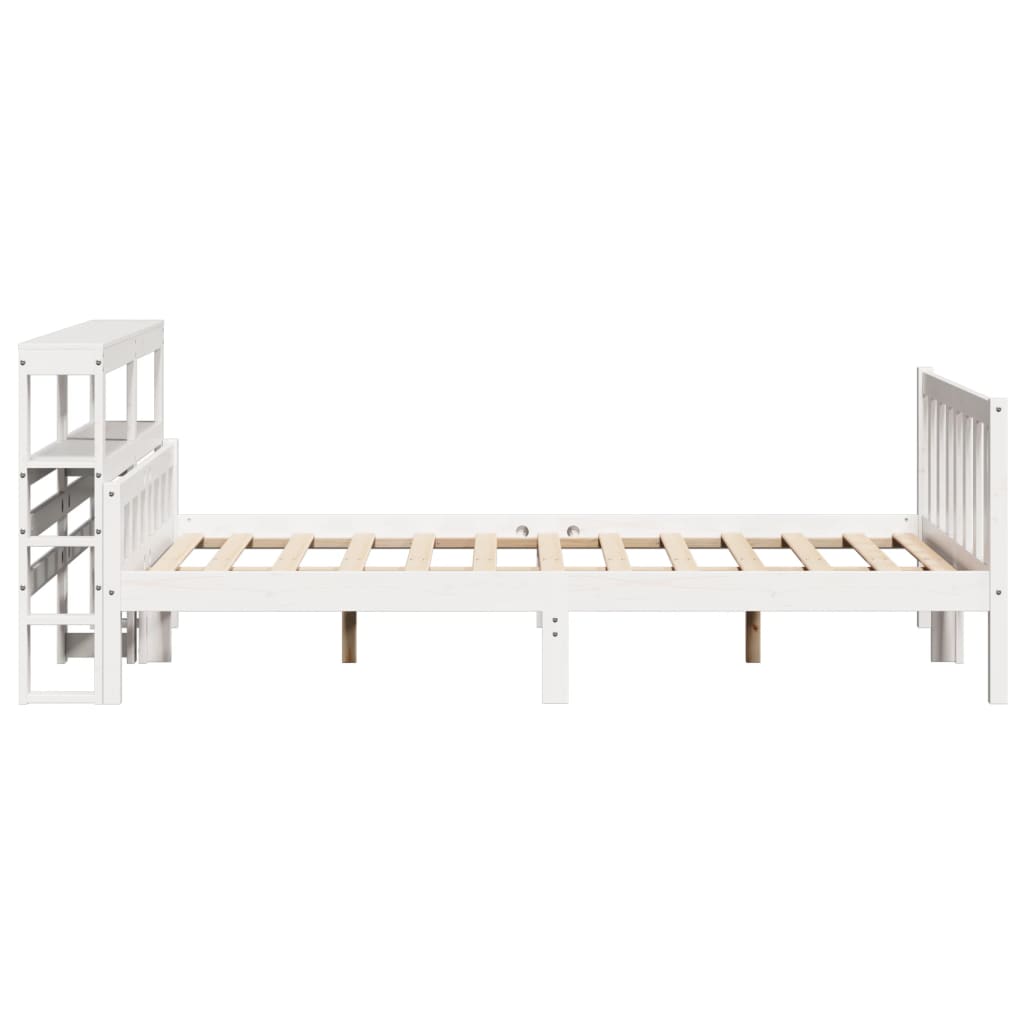 vidaXL Bed Frame without Mattress White 150x200 cm King Size Solid Wood Pine