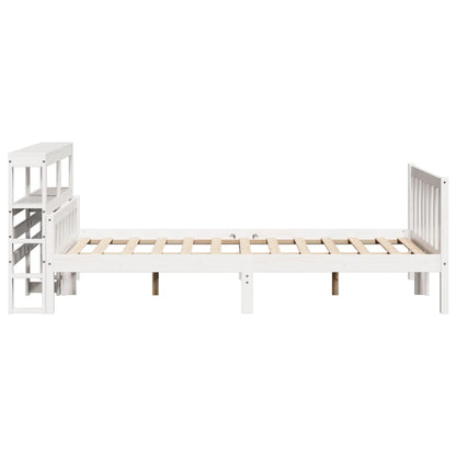vidaXL Bed Frame without Mattress White 150x200 cm King Size Solid Wood Pine