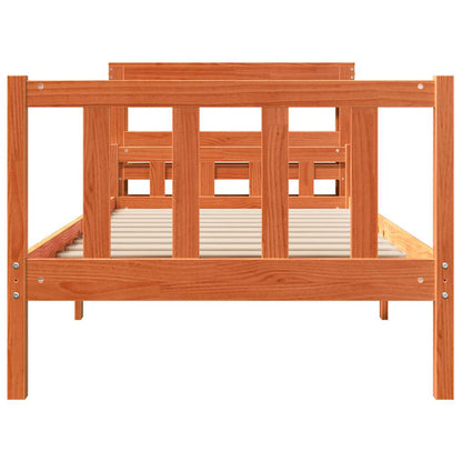 vidaXL Bed Frame with Headboard without Mattress Wax Brown 75x190 cm Small Single