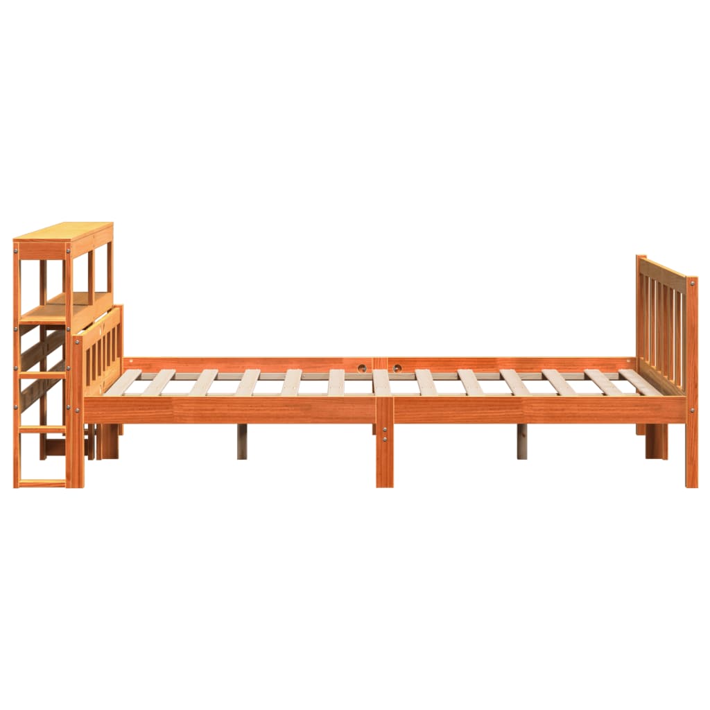 vidaXL Bed Frame with Headboard without Mattress Wax Brown 150x200 cm King Size