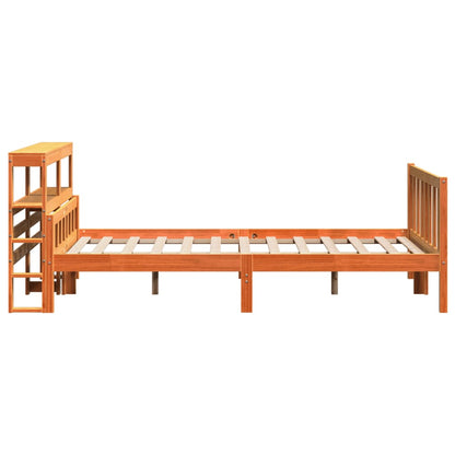 vidaXL Bed Frame with Headboard without Mattress Wax Brown 150x200 cm King Size