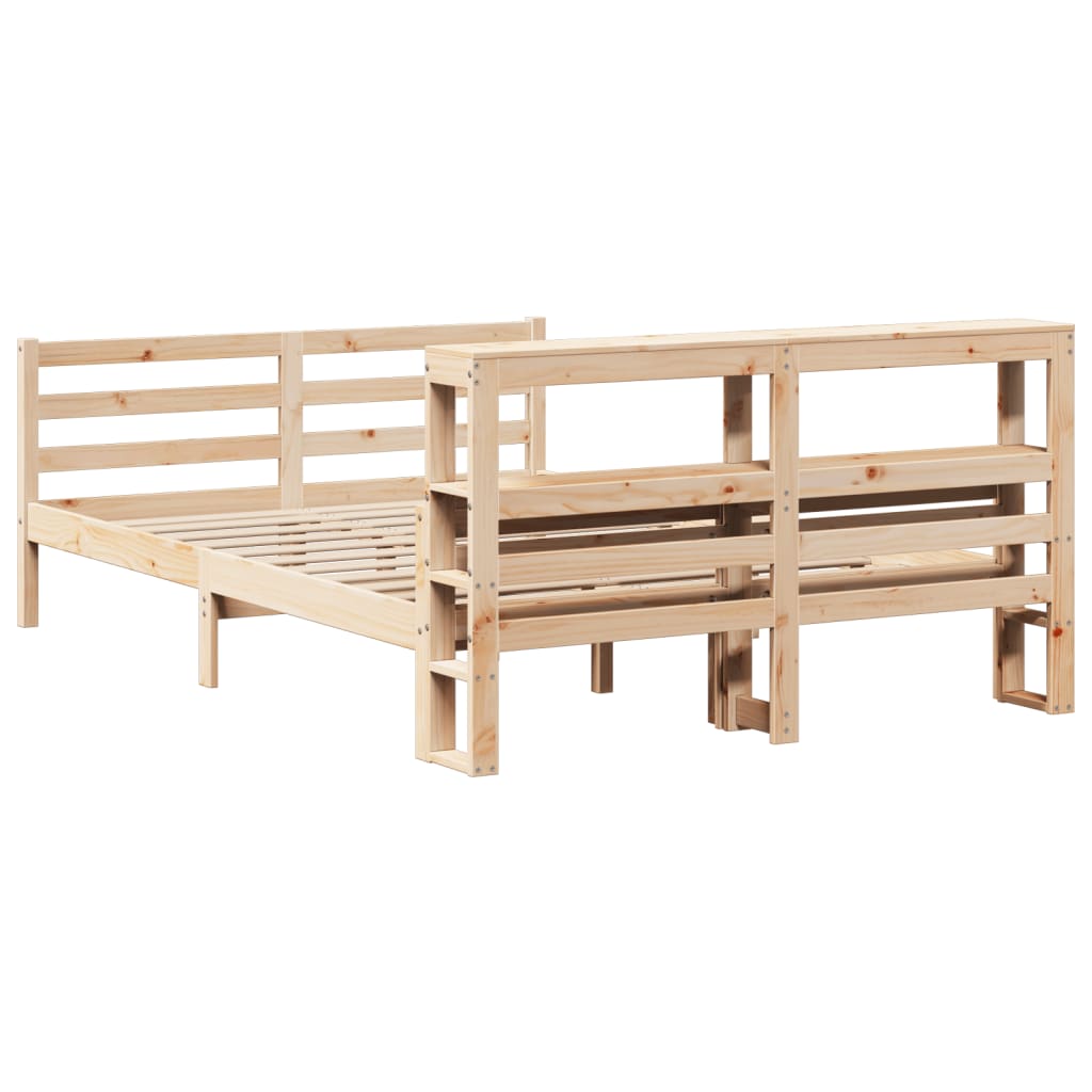 vidaXL Bed Frame with Headboard without Mattress 150x200 cm King Size