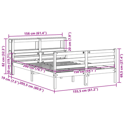 vidaXL Bed Frame with Headboard without Mattress 150x200 cm King Size