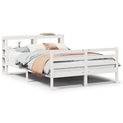 vidaXL Bed Frame with Headboard without Mattress White 150x200 cm King Size
