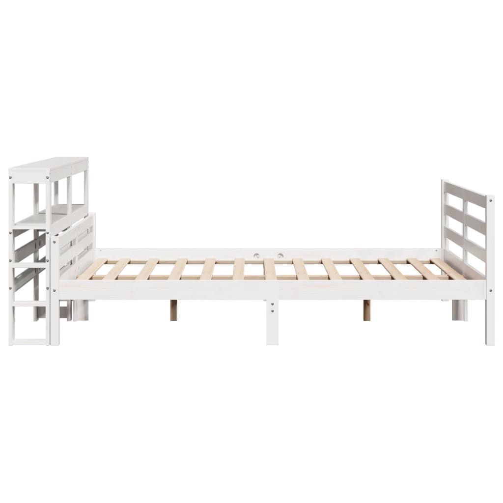 vidaXL Bed Frame with Headboard without Mattress White 150x200 cm King Size