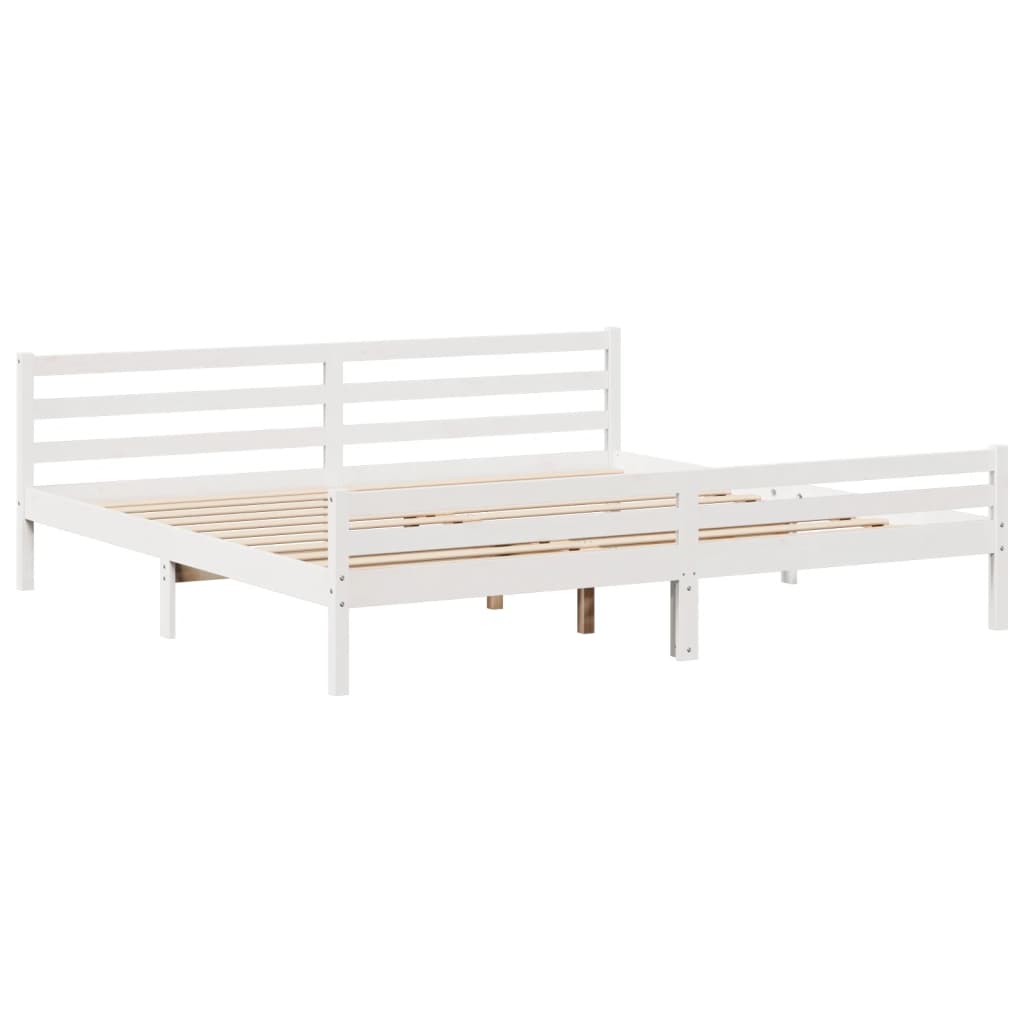 vidaXL Bed Frame with Headboard without Mattress White 200x200 cm