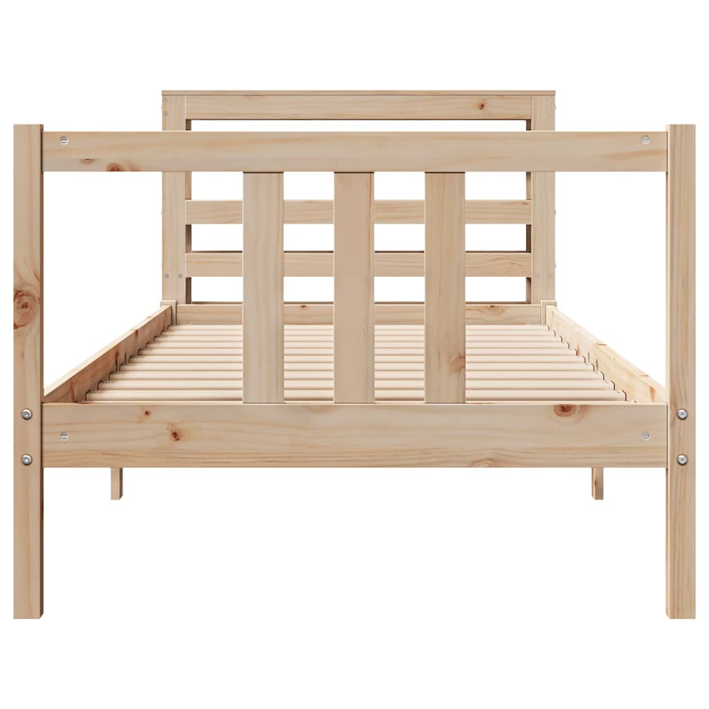vidaXL Bed Frame with Headboard without Mattress 75x190 cm Small Single