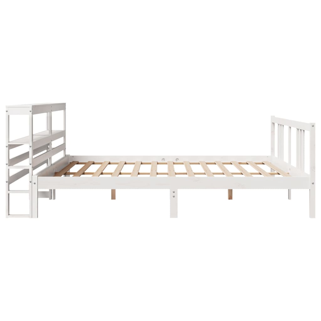 vidaXL Bed Frame with Headboard without Mattress White 200x200 cm