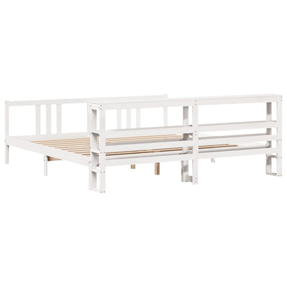 vidaXL Bed Frame with Headboard without Mattress White 200x200 cm