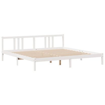 vidaXL Bed Frame with Headboard without Mattress White 200x200 cm