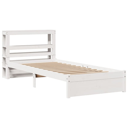 vidaXL Bed Frame with Headboard without Mattress White 75x190 cm