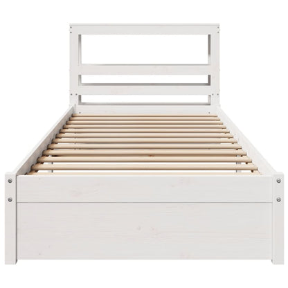 vidaXL Bed Frame with Headboard without Mattress White 75x190 cm