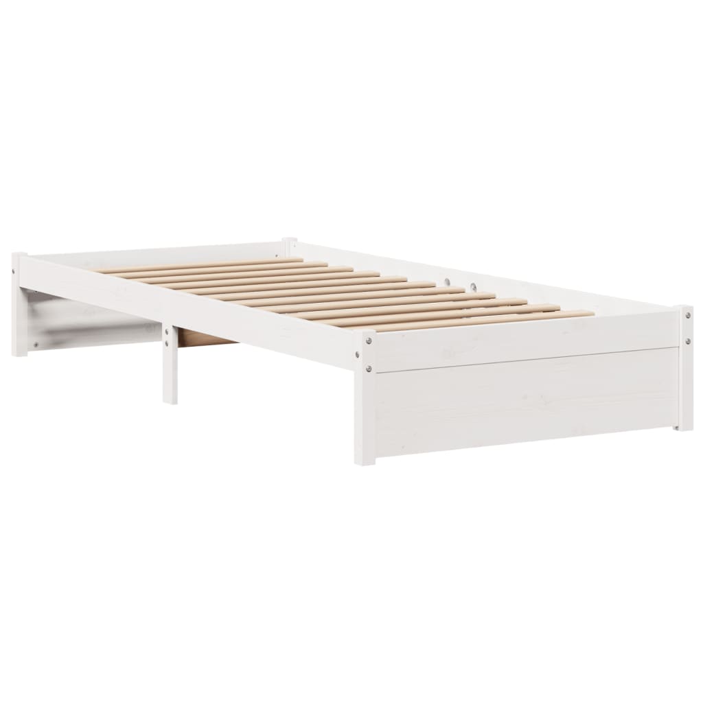 vidaXL Bed Frame with Headboard without Mattress White 75x190 cm