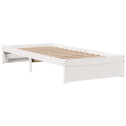 vidaXL Bed Frame with Headboard without Mattress White 75x190 cm