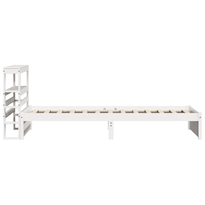 vidaXL Bed Frame with Headboard without Mattress White 75x190 cm