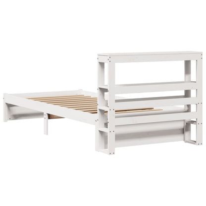 vidaXL Bed Frame with Headboard without Mattress White 75x190 cm