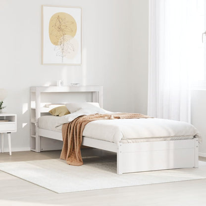 vidaXL Bed Frame with Headboard without Mattress White 75x190 cm