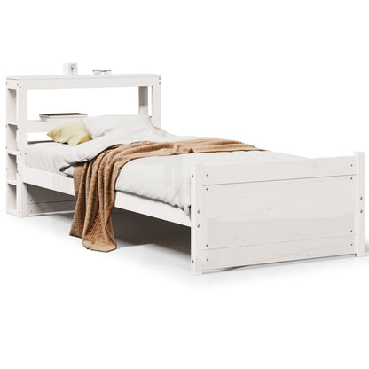 vidaXL Bed Frame with Headboard without Mattress White 90x190 cm Single