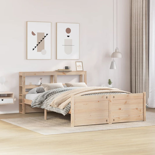 vidaXL Bed Frame with Headboard without Mattress 140x190 cm