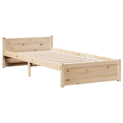 vidaXL Bed Frame with Headboard without Mattress 90x200 cm