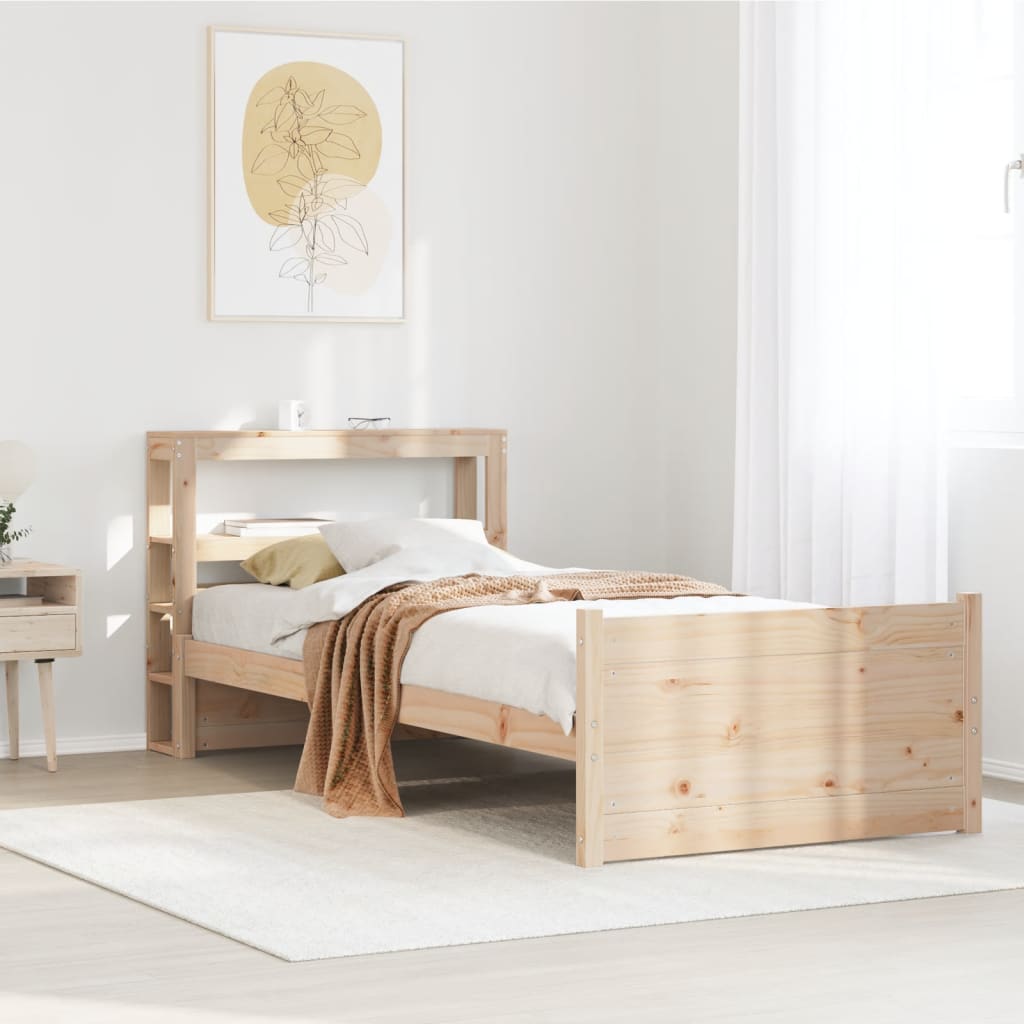 vidaXL Bed Frame with Headboard without Mattress 90x200 cm