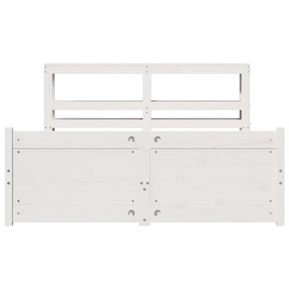 vidaXL Bed Frame with Headboard without Mattress White 120x200 cm
