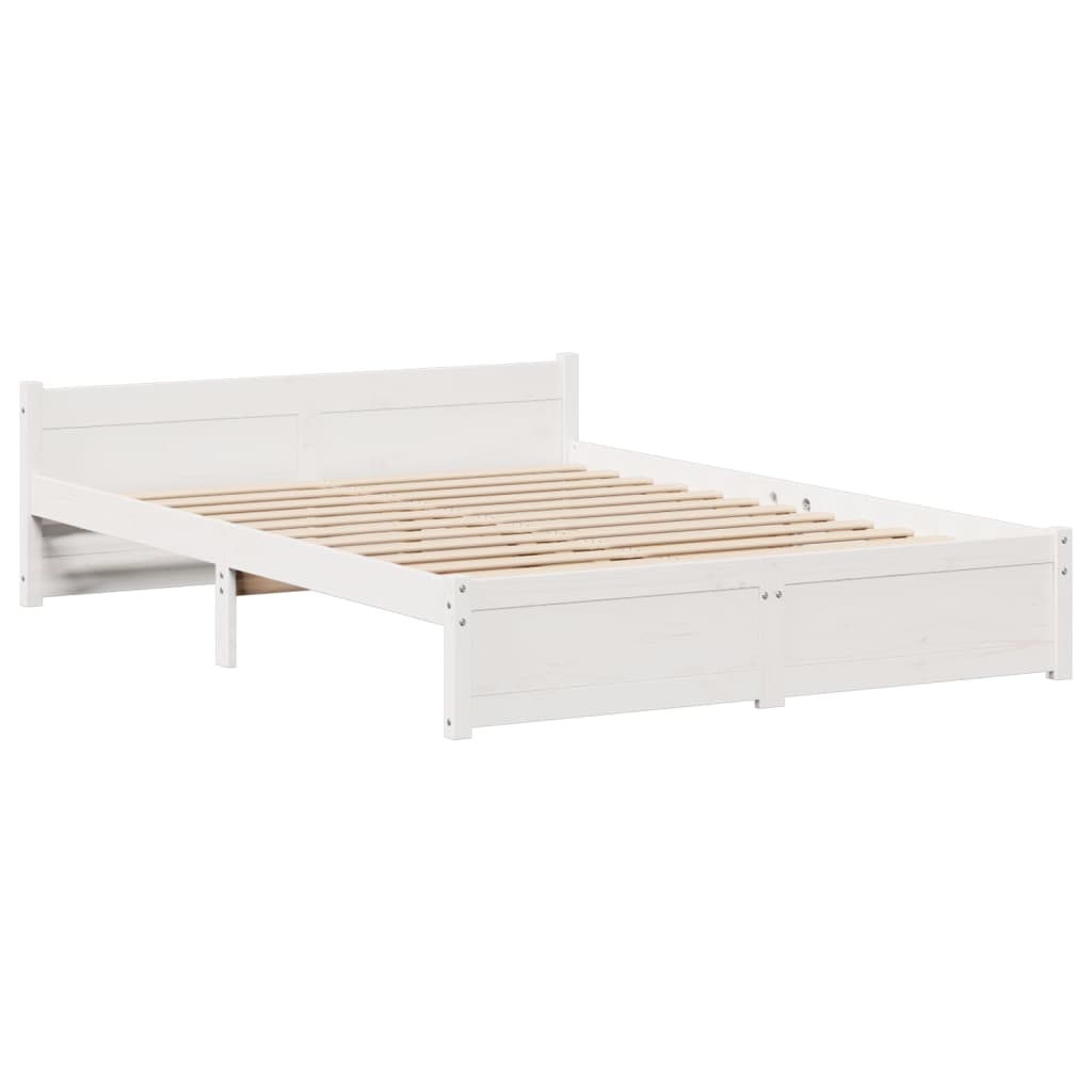 vidaXL Bed Frame with Headboard without Mattress White 120x200 cm