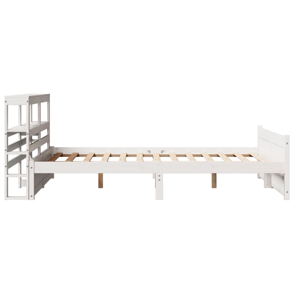 vidaXL Bed Frame with Headboard without Mattress White 120x200 cm