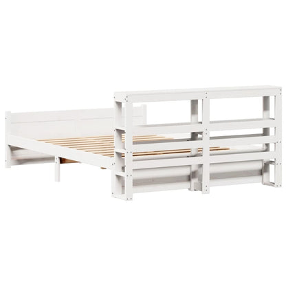 vidaXL Bed Frame with Headboard without Mattress White 120x200 cm
