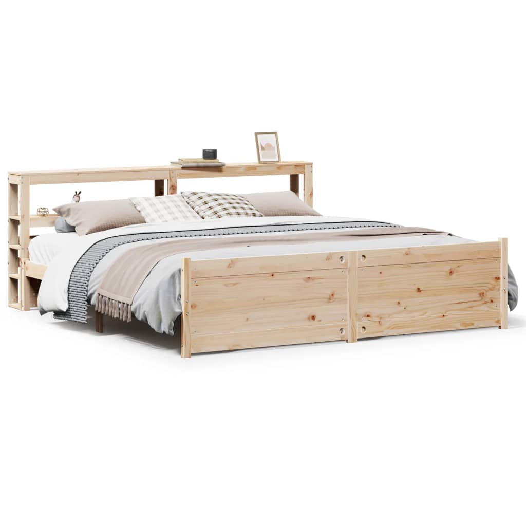 vidaXL Bed Frame with Headboard without Mattress 180x200 cm Super King