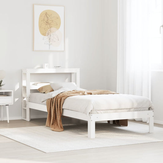 vidaXL Bed Frame with Headboard without Mattress White 75x190 cm Small Single